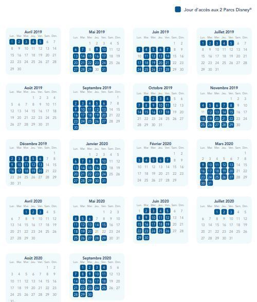 Calendario pase anual 2019-2020