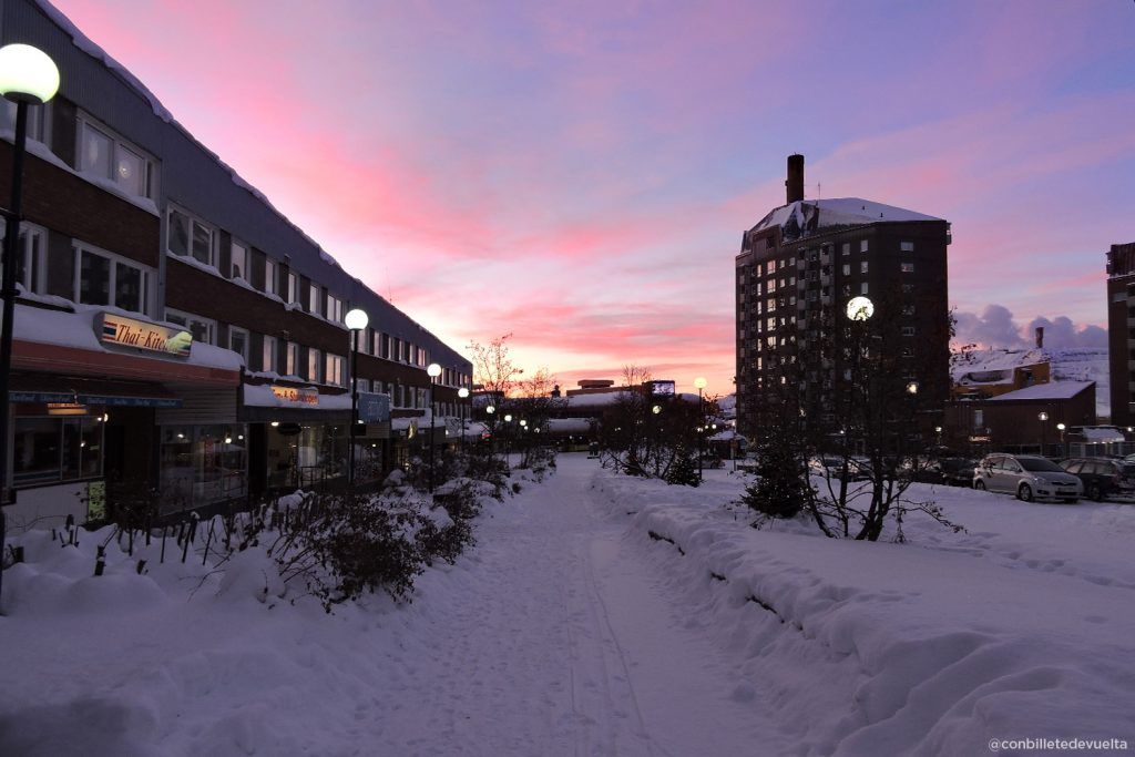 Centro de Kiruna al amanecer