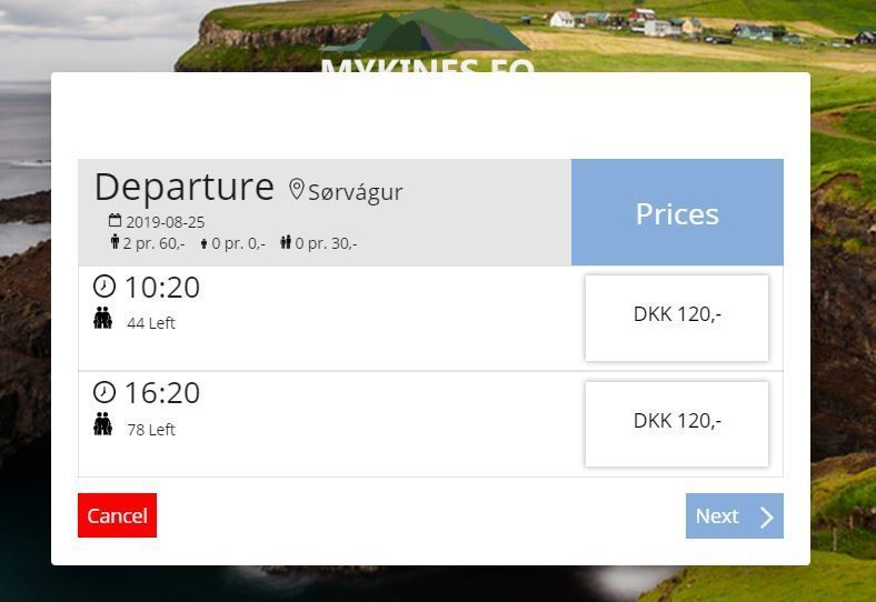 Como llegar a Mykines en ferry